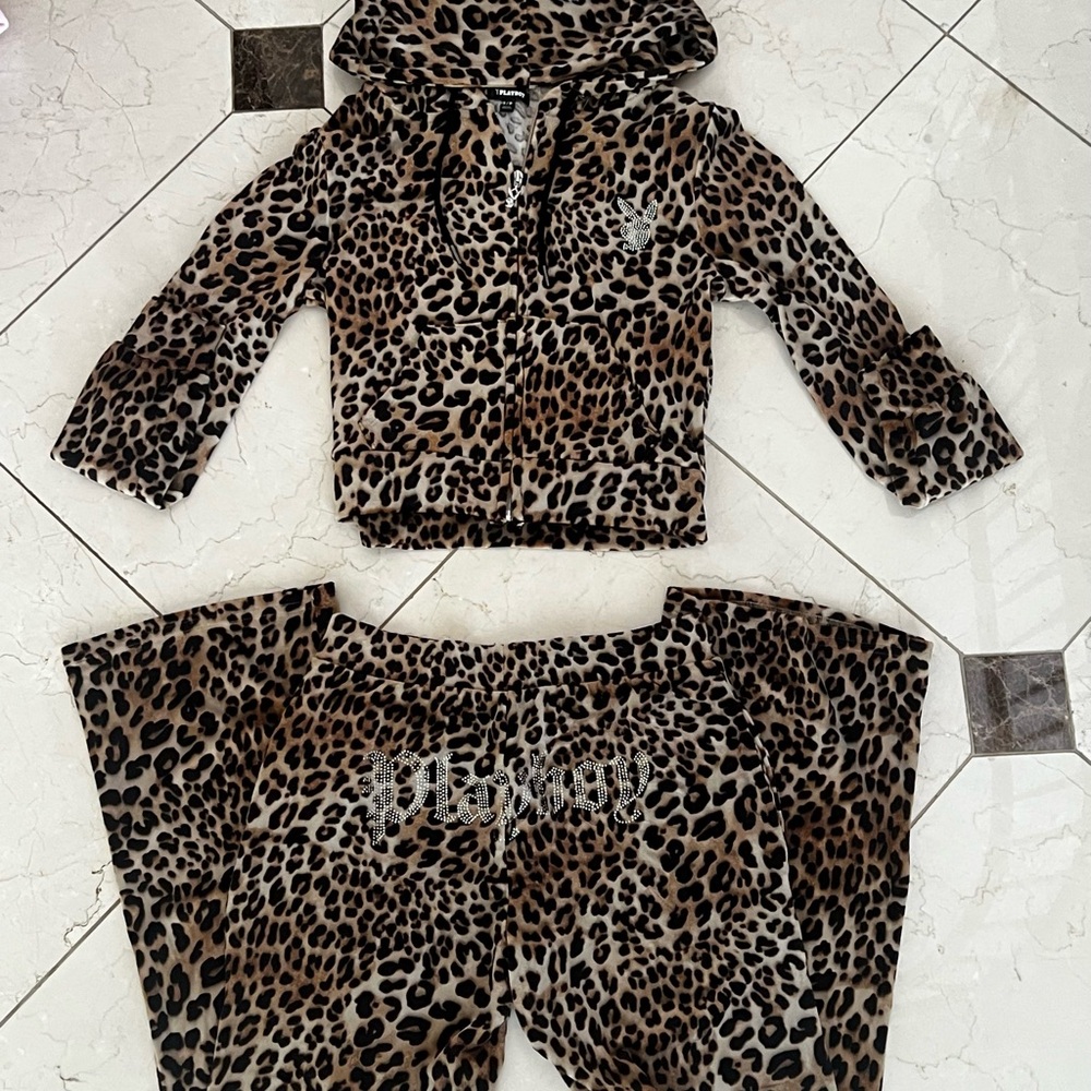 Leopard Print y2k playboy set